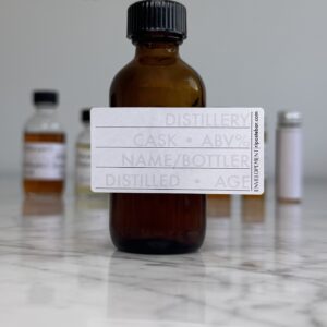 Envelopment - 102 Removable Labels for Whisky Samples Boston Round Bottles and Vials